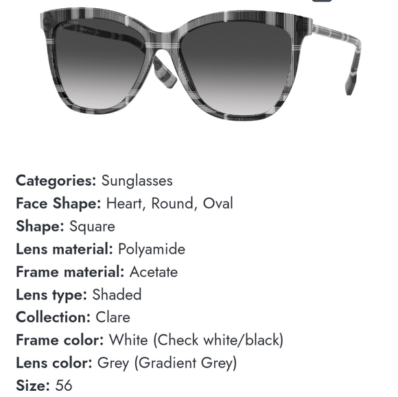 Burberry Black and White Checkered Eyewear main image 13